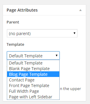How to set up the blog page