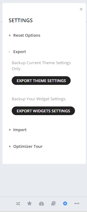Optimizer Export Widgets