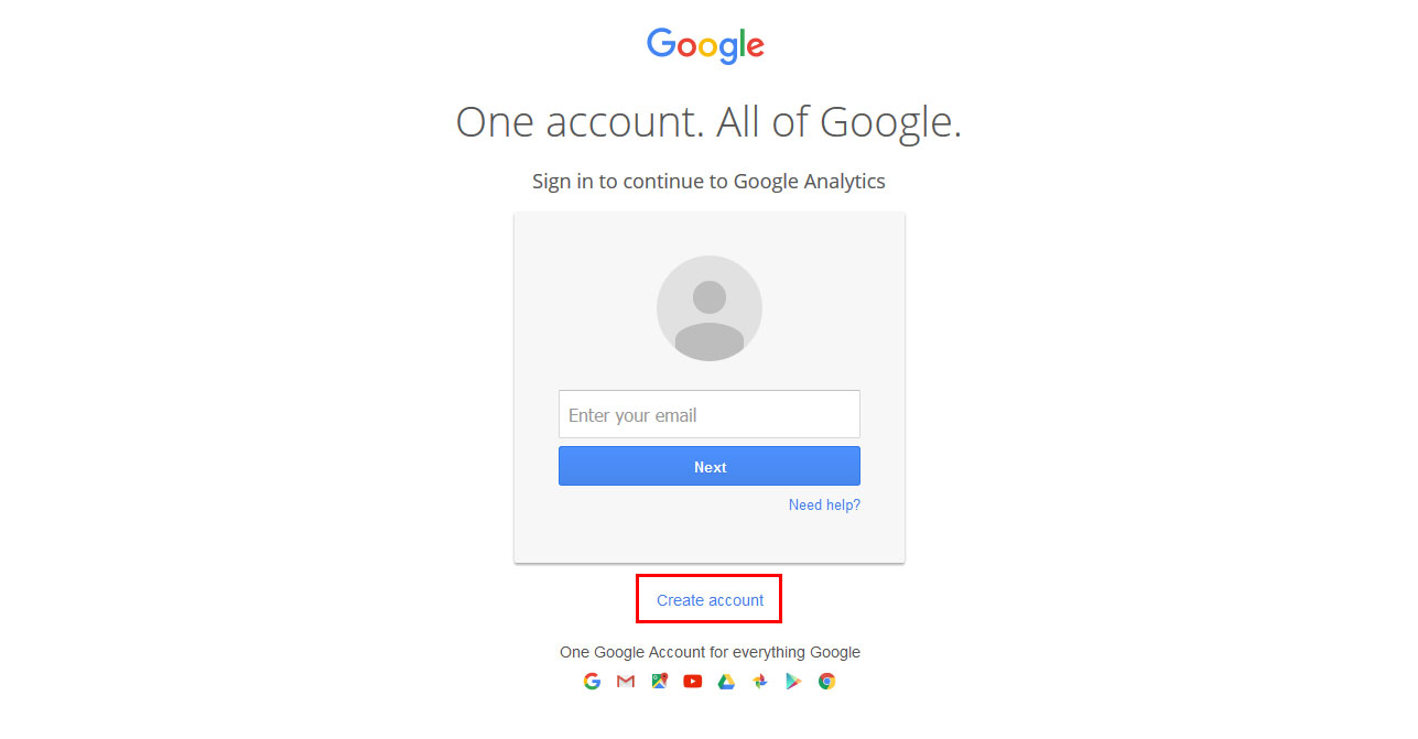 Create Google Analytics Account